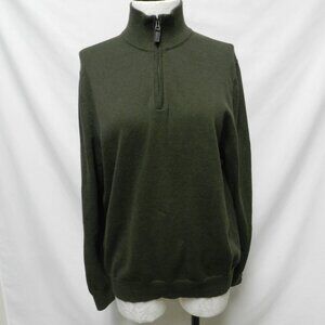 JoS A Bank Traveler 100% Pima Cotton 1/4 zip sweater top olive Size Large Lg L